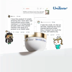 Dove campaign visual featuring Reddit reviews and product imagery with messaging on unfiltered consumer feedback.