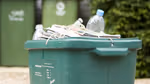 A full recycling bin