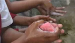 Children washing hands