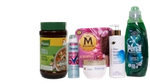A display showing some of Unilever's Power Brands including Knorr, Degree Whole Body Deo, Magnum ice cream, Dove serum mask and pro-ceramide and Persil Wonder Wash.