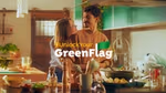 A woman hugs a man who is cooking in this ad supporting Knorr’s Green Flag social-first campaign