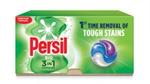 A pack-shot of Persil Bio 3-in-1 capsules with the text “1st time removal of tough stains” on the box.