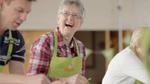 A person laughing