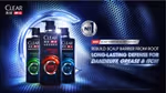 Three clear products on the left. On the right reads, ‘New, scalp energise pro range’, ‘rebuild scalp barrier from root’, and ‘long-lasting defence from dandruff, grease & itch’.